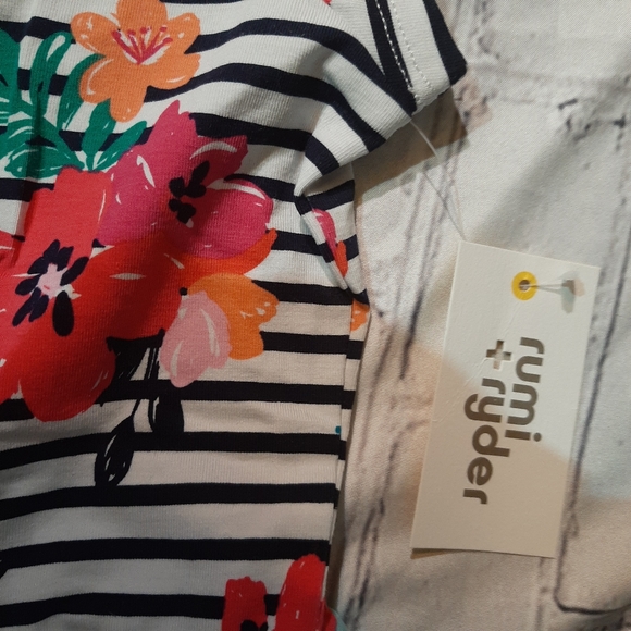 Rumi and Ryder Striped Floral Girls Dress NWT - Picture 9 of 10